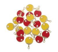 SUPVOX 20pcs Table Tennis Racket Charms Alloy Pearl Pendant Sport Racket Charm for Diy Bracelet Necklace Earrings Keychain Jewelry Making Supplies