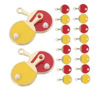 SUPVOX 20pcs Table Tennis Racket Pendant Ball Racket Charms Enamel Alloy Pearl Jewelry Making Accessories
