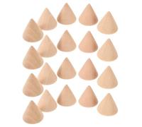 SUPVOX 20pcs Unfinished Wood Cone Ornaments 3x3cm DIY Craft Cones for Jewelry Display Stand Wood Display for Painting Graffiti and Home Decoration