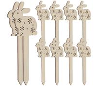 SUPVOX 20pcs Unfinished Wooden Easter Rabbit Bookmarks DIY Blank Bunny Bookmarks for Painting and Decorating Craft Supplies