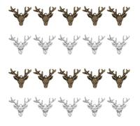 SUPVOX 20pcs Vintage Alloy Deer Charms Pendants for DIY Jewelry Making, Silver Elk Stag Reindeer Head Pendants for Craft Beading and Necklace Accessories