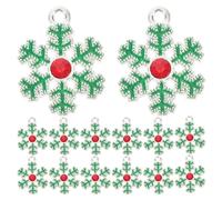 SUPVOX 20pcs Vintage Alloy Snowflake Charms - Christmas Jewelry Pendants for Diy Necklace, Bracelet & Crafting