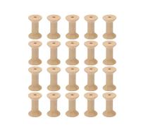 SUPVOX 20pcs Vintage Unfinished Wooden Spools 30x22mm, Hourglass Shaped Thread Bobbins for DIY Sewing, Craft Spools Suitable for Weaving and Knitting Projects