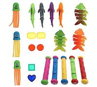 SUPVOX 21pcs Weighted Diving for Swimming Pool Underwater Sinking Swim for Diving Training and Water Skill Development Summer Fun Pool Play Gift
