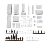 SUPVOX 23 Pcs Scale Mini Building Furniture Model for Dollhouse Bedroom Living Decor Mixed Style White Plastic Miniature Construction Ornaments for Micro Fairy Garden Random Color