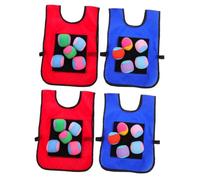 SUPVOX 24 pcs Sticky Ball Vest with Soft Balls Self Adhesive Game Props for Boys and Cloth and Sponge Material and Stick Target Play for Motor Skill Development Random Color