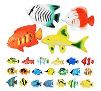 SUPVOX 24 Pcs Tropical Fish Figurines Vivid Plastic Models for Educational Ocean Fish for Cake Toppers and Party Decorations and Reusable