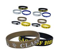 SUPVOX 24pcs Class of Silicone Graduation Bracelets Stretchy High School Wristbands Decorative Keepsakes for Students Teachers Party Favors Celebrating Achievements and Memories
