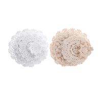 SUPVOX 24pcs Cotton Crochet Flower Appliques Set, Small Handwoven Lace Embellishments for Sewing Crafts, DIY Floral Decorations for Clothing, Hair, and Home Decor in Cream and White