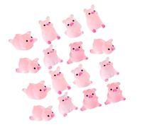 SUPVOX 24pcs Luminous Mini Pig Figurines for DIY Crafts Soft Glow Pink Pig Decor for Car Interior Fairy Garden and Party Accessories Cute Resin Animal Models