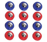 SUPVOX 24pcs Mini Shuffleboard Pucks Indoor Tabletop Rollers Replacement Balls for Desktop Curling Game and Safe Materials Bright Red and Blue Colors for Family Fun