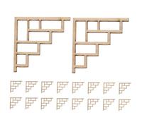 SUPVOX 24Pcs Miniature Dollhouse Corner Appliques Carved Floral Decor for DIY Projects Authentic Chinese Aesthetics Easy Assembly Ample Quantity for Creative Building Supplies