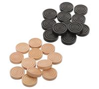 SUPVOX 24pcs Wooden Chess and Checkers Pieces for Board Games, Easy to Grip, Beautifully Crafted round Threaded Design, for Game Night and Backgammon Accessories