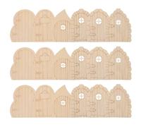 SUPVOX 24pcs Wooden Fairy Doors Miniature Dollhouse Accessories Unpainted Tiny Wooden Doors with Handpainted Details Beige Wood Easy Installation Unique Design for DIY Cottage and Indoor