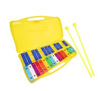 SUPVOX 25-note Metal Percussion Toy for Boys and Girls Children Musical Early Education Instrument Mallets, 25-tone Glockenspiel Plate in Yellow Box Suitable for Learning and Play