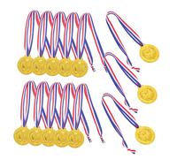 SUPVOX 25pcs Electroplated Gold Sports Medals with Neck Ribbons for School Competitions Party Games and Talent Shows Encouragement Awards to Motivate Teamwork and Sportsmanship