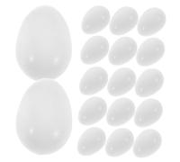 SUPVOX 25pcs Parrot Fake Eggs Plastic Simulated Bird Nest Accessories for Hatch Training Stable Secure White Artificial Eggs for Pigeons and Parrots Reusable Bird Breeding Tools