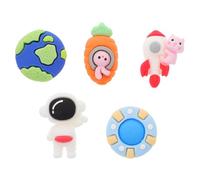 SUPVOX 25pcs Resin Flatback Cartoon Charms Set for Hair Clips, Including Earth, UFO, Cat Rocket, Rabbit on Rocket, Astronaut, DIY Craft Accessories for and Hair Decoration