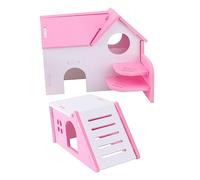 SUPVOX 2pc Pvc Hamster House Levels Wooden Design Safe and Fun for Small Pets
