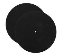 SUPVOX 2pcs 10-inch Black Felt Record Turntable Slipmat for Vinyl Record Player Platter Pads Compatible 7/10/12-inch Vintage Phonographs and Dj Equipment