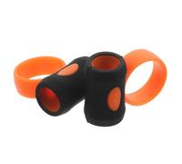SUPVOX 2pcs 5a Drumstick Non-slip Rubber Control Clips with Finger Loop, Drummer Aid for Rehearsal and Home Use, Orange and Black Drum Kit Accessories