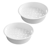 SUPVOX 2pcs 5l Plastic Rice Cooker Steamer Basket Set, Kitchen Steaming Rack for Dumplings, Seafood, Dim Sum, Compatible Rice Cooker Accessory