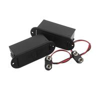 SUPVOX 2pcs 9v Active Guitar Bass Battery Box with Connector and Anti-rattle Sponge, Electric Guitar Pickup Battery Holder Case for Stage and Studio Use