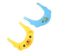 SUPVOX 2pcs Adjustable Bath Visor Set with Cute Cartoon Dog and Blue Excavator Patterns Shower Cap for Eye and Ear Protection Portable Shampoo Cover for Newborns Boy Girl