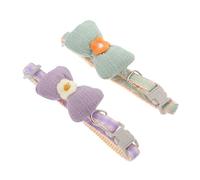 SUPVOX 2pcs Adjustable Bow Tie Collar for Pet Cat Breathable Kitten Collar Flower Themed Patterns for Cats