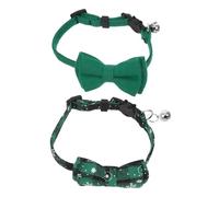 SUPVOX 2pcs Adjustable Cat Collars with Removable Bell Bow Tie Soft Fabric Breakaway Kitten Neckwear Decorative Holiday Pet Accessories for Cats and Small Dogs