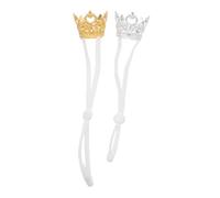 SUPVOX 2pcs Adjustable Hamster Crown Headwear Gold Silver Royal Tiny Pet Costume for Small Animals Party Celebration Prop Photography Accessory for Hamsters and Rabbits