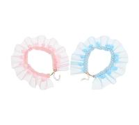 SUPVOX 2pcs Adjustable Lace Pet Collar for Cats and Kittens Breathable and Comfortable for Daily Wear Parties and Special Events