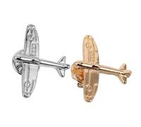 SUPVOX 2pcs Airplane Lapel Pins for Women and Men, Mini Flight Attendant Badge Set in Gold and Silver, Travel-themed Uniform Shirt Collar Accessories for Suits and Jackets