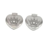 SUPVOX 2pcs Alloy Baby Tooth Box Keepsake Box with Built-in Flannelette Round Silver Zinc Alloy Tooth Storage Safe for Baby's Fingers and Hands for New Year Birthday