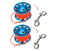 SUPVOX 2pcs Aluminum Dive Spool Reels for Scuba Diving Underwater Navigation Snorkeling Anti-Tangle Finger Spools with Double-Ended Snap Clip Lightweight Floating Line Holder