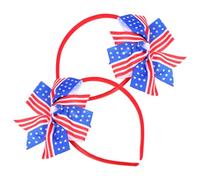SUPVOX 2pcs American Flag Bow Hairbands, Patriotic Cloth Headbands with Flexible Design, Protecting Scalp and Hairline, for Independence Day Celebrations and School Performances
