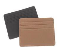 SUPVOX 2pcs Anti-Demagnetization Credit Card Protective Sleeves PU Leather Card Holder Set Black and Brown Multi-Functional ID and Protector for Travel and Daily Use