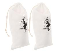 SUPVOX 2pcs Anti-Scratch Ballet Dance Shoe Bags Drawstring Pouch Soft Satin Storage Bags for Women’s Ballet and Soft Sole Shoes, Wear-Resistant White Velvet Lining for Travel and Practice