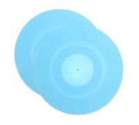 SUPVOX 2pcs Anti-Static Silicone Turntable Mat for Vinyl Records Black Slipmat Pad for Record Player High-Density Rubber Mat Vibration Dampening