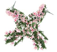 SUPVOX 2pcs Artificial Hanging Lily Flower Vines Wall Decor Reusable Silk Cloth Faux Lily Plants for Wedding Garden Rustic Farmhouse Floral Arrangement Natural Touch Home Office
