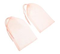 SUPVOX 2pcs Ballet Shoes Organizer Bag Mesh Drawstring Portable Breathable Polyester Storage for Dance Shoes Pink for Studio and Performances
