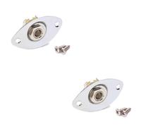 SUPVOX 2pcs Bass Guitar Pickup Jack Socket Indented Socket Adapter Chrome Plating for Easy Installation