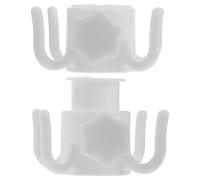 SUPVOX 2PCS Beach Umbrella Hanging Hooks for Pole, 4-Prong White Plastic Hangers Anchor for Camping, Patio and Garden Use, Umbrella Stand Accessory for Towels, Hats, and Sunglasses