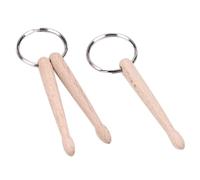 SUPVOX 2pcs Beech Wood Drumstick Keychain Set, Small Unique Drum Key Ring Pendant for Bag Decoration, Creative Fashion Keyrings Suitable for School Bags and Everyday Use