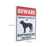 SUPVOX 2pcs Beware Of Dog Sign Metal Warning Signs for Fence and Patio Property Protected by Rottweiler No Trespassing Dog for Wall Outdoor Safety Notice