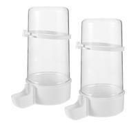 SUPVOX 2pcs Bird Water Dispenser Set Automatic Water Drinker for Quail and Small Pets 5.89x4.32x2.75in Spill-proof Design Easy to Clean Sturdy Plastic for Long Term Use and Travel Cage