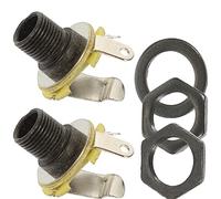 SUPVOX 2pcs Black Electric Guitar Jack Bass Output Input Jack Socket Panel Mount Screws Washers for Guitar Accessories