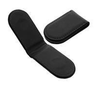 SUPVOX 2pcs Black Laser Pu Leather Money Clips, Portable Magnetic Cash Clamp for Men, Simple Small Wallet Accessory for Secure Money Storage and Travel