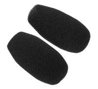 SUPVOX 2pcs Black Sponge Windscreen for Microphone, Easy to Replace Lapel Mic Covers That Improve Voice Clarity, Suitable for Teaching and Speeches