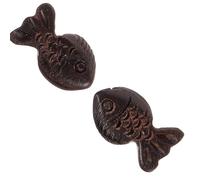SUPVOX 2pcs Black Wooden Fish Pendants DIY Hanging Ornaments Keyring Hanging Decor Not Easy to Break Decorative Craft Accessories for Home and Keychain